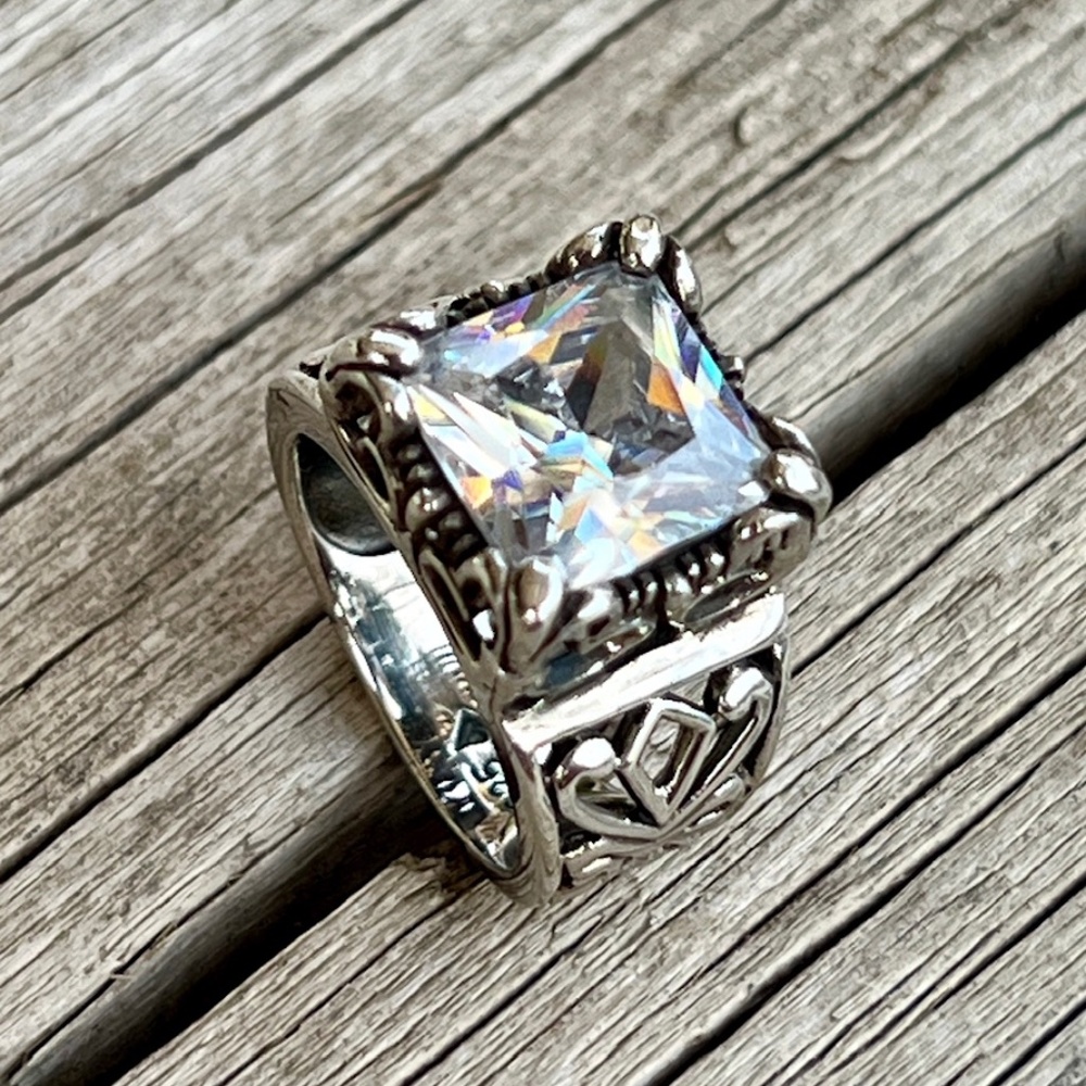 Silpada Vintage Rare .925 Sterling Silver Top Grade CS Filigree Ring fits Sz 6